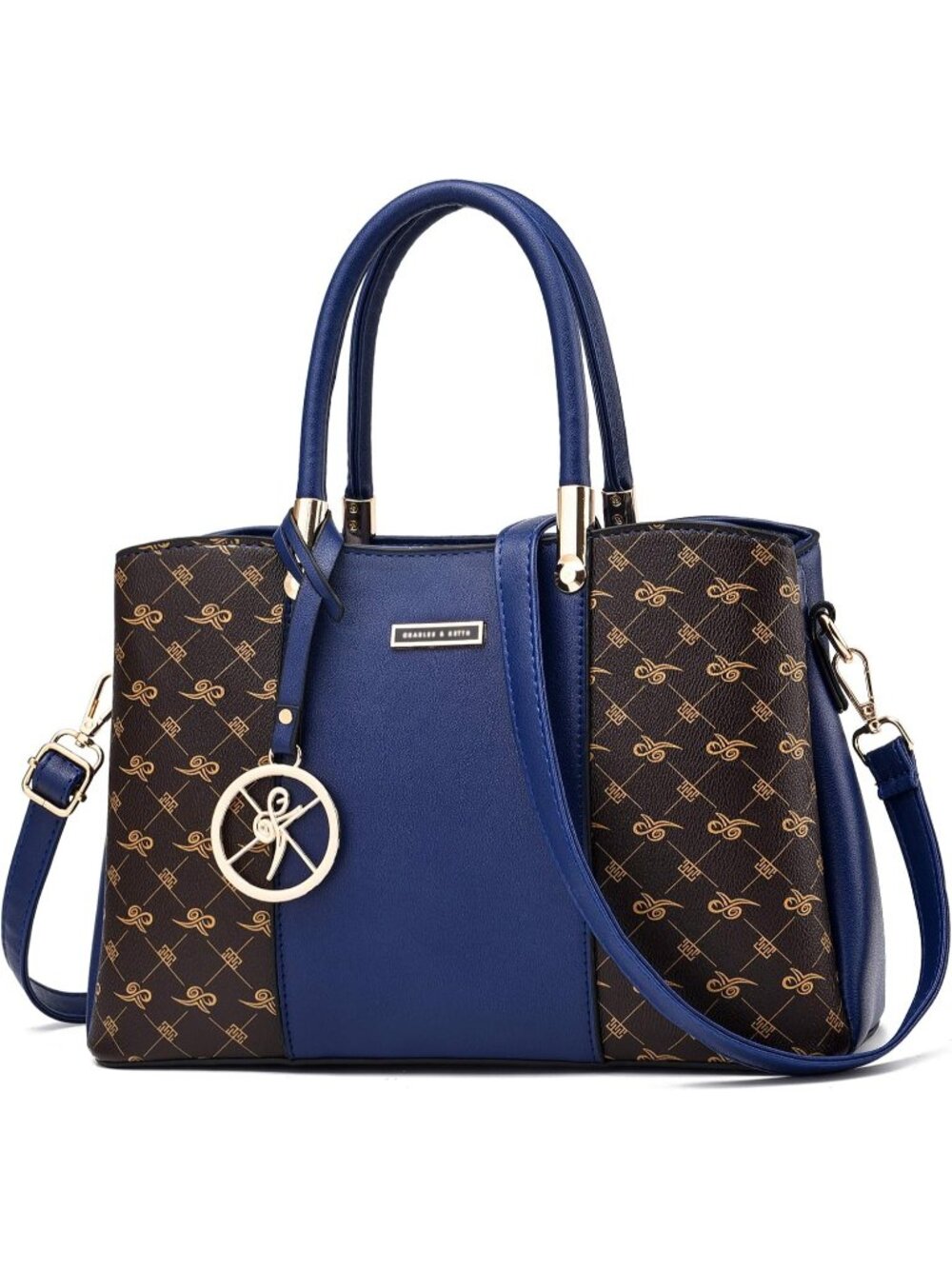 〽️Women's Blue Top Handle Satchel Messenger Tot Shoulder Purses Trendy Handbags
